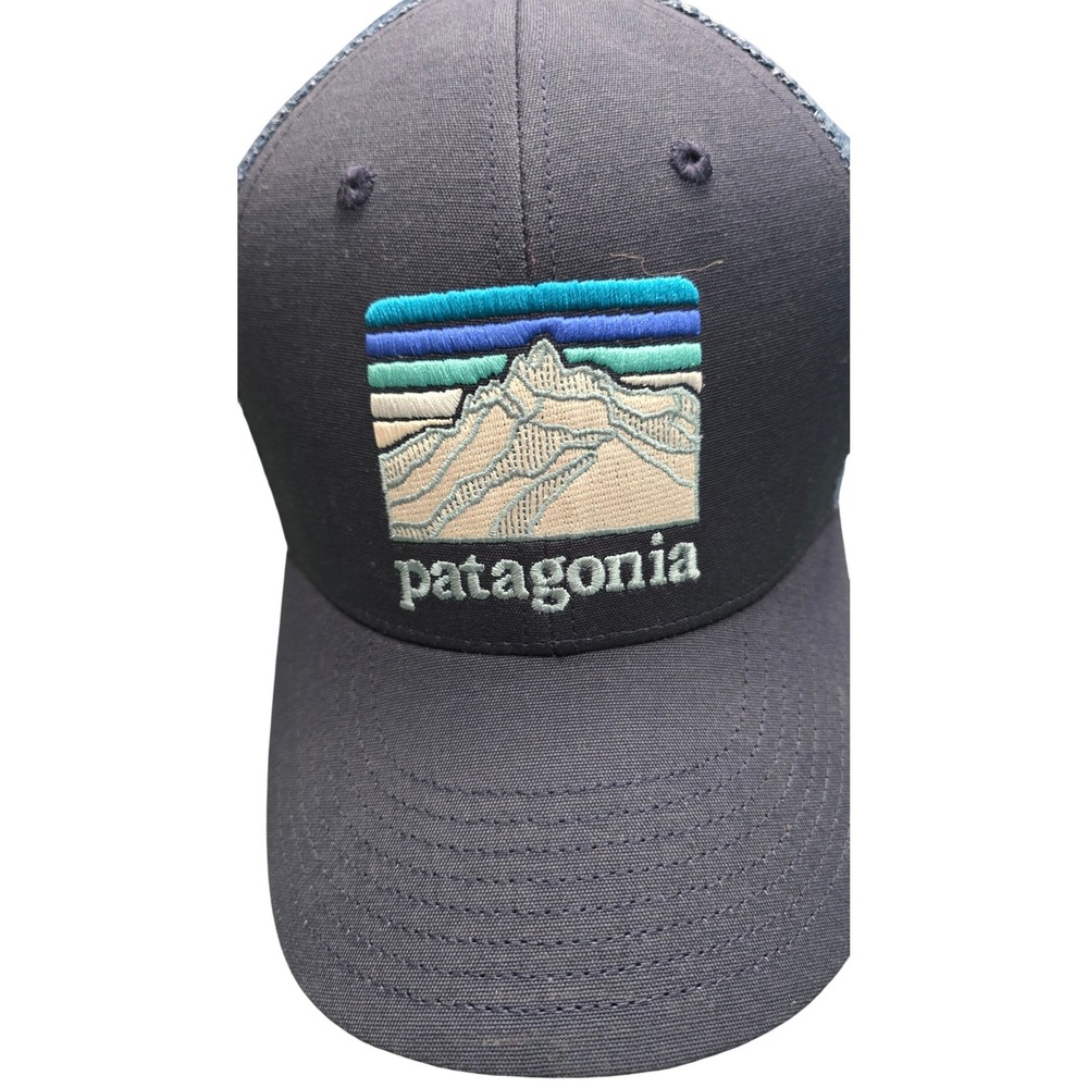 Patagonia P-6 Logo Trucker Hat Navy Blue Adjustable Snapback Mesh Cap NetPlus